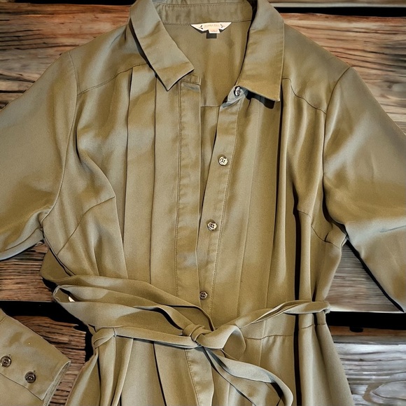 Beautiful Nanette Lepore Rayon Dress. Khaki Green. Super Soft Sz8 - Picture 10 of 15
